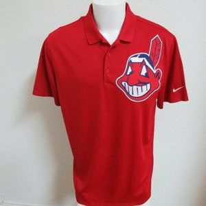 M-2XL Red Indians Nike Dri-Fit Men's db #42V Polo Shirt